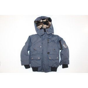 Diesel Coat Boys 4T Toddler Blue Full Zip Hooded Camo Fleece Lined Indian Patch